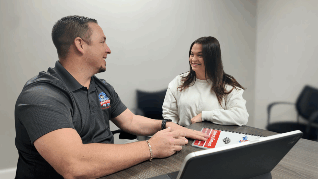 comfort advisor discussing financial option for a swfl resident
